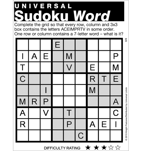 Printable Word Sudoku Puzzles Free : 7 Best Printable Suduko Worksheets